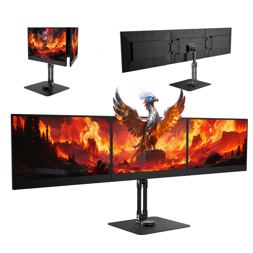 DEPGI 14" Triple Laptop Screen Extender, Freestanding Laptop Screen Extender, 3x14 FHD IPS Extended Monitor Versatile Dual &amp; Triple Screen Modes for All 13-17" Laptops (Mac/Windows/M1-M3 Compatible)