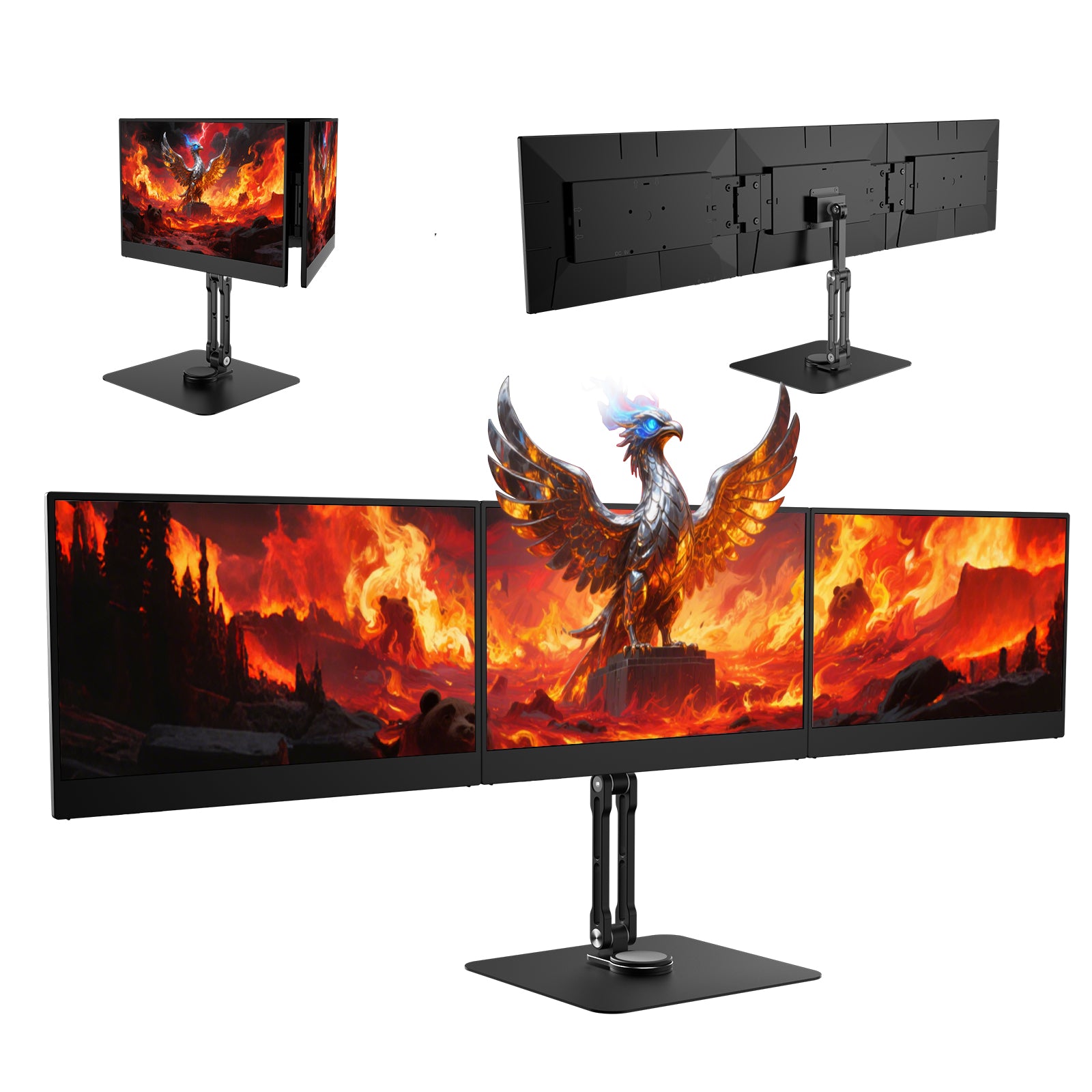 DEPGI 14" Triple Laptop Screen Extender, Freestanding Laptop Screen Extender, 3x14 FHD IPS Extended Monitor Versatile Dual &amp; Triple Screen Modes for All 13-17" Laptops (Mac/Windows/M1-M3 Compatible)