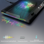 DEPGI Movable RGB Laptop Cooler with 5.5" Sliding Fan, Ergonomic Cooling Stand with 8 Light Modes for 14-17.3 Inch Gaming Laptops