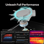 DEPGI Movable RGB Laptop Cooler with 5.5" Sliding Fan, Ergonomic Cooling Stand with 8 Light Modes for 14-17.3 Inch Gaming Laptops