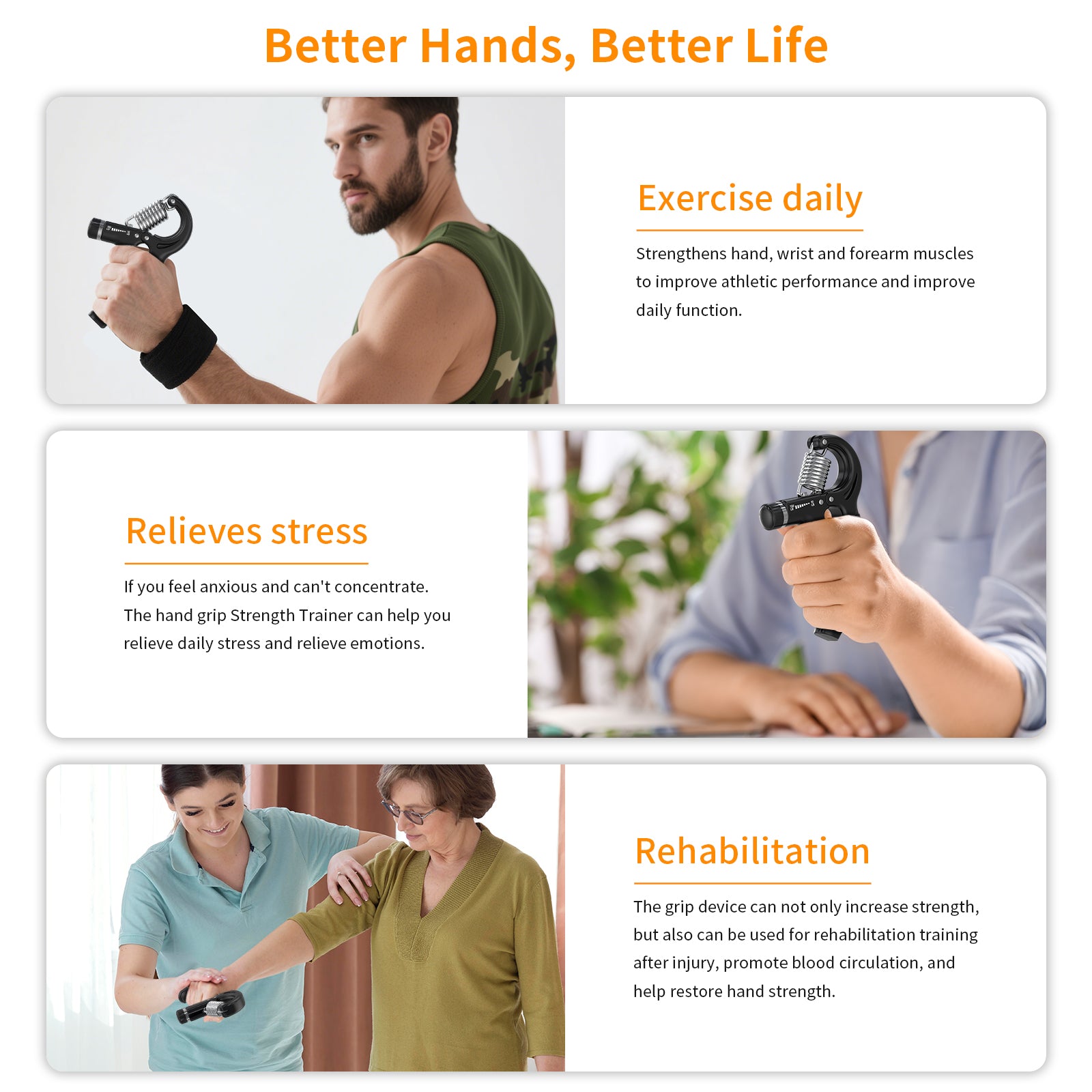 DEPGI Smart Grip Strength Trainer with App, Digital Hand Gripper with 10-130LB Resistance for Muscle Building & Injury Recovery（2 Pack)